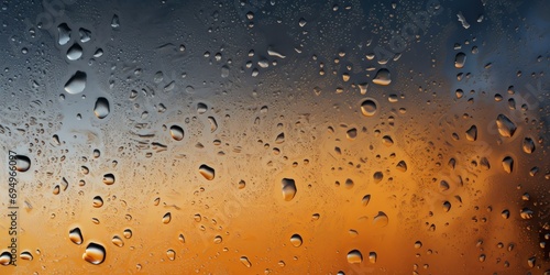 Water droplets on glass, forming a natural pattern.
