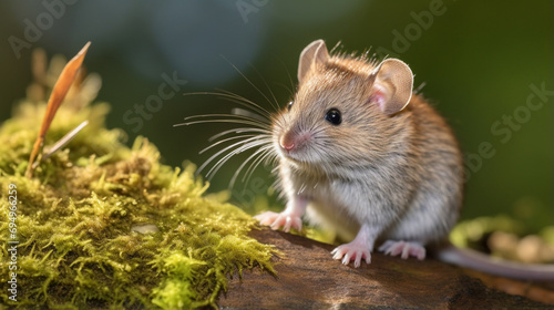 Common Vole - Microtus arvalis, common small rodent from European meadows. Generative AI