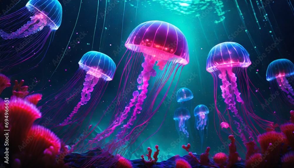 jellyfish in the sea jellyfish in the sea