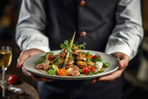 A dish with scallops from the chef