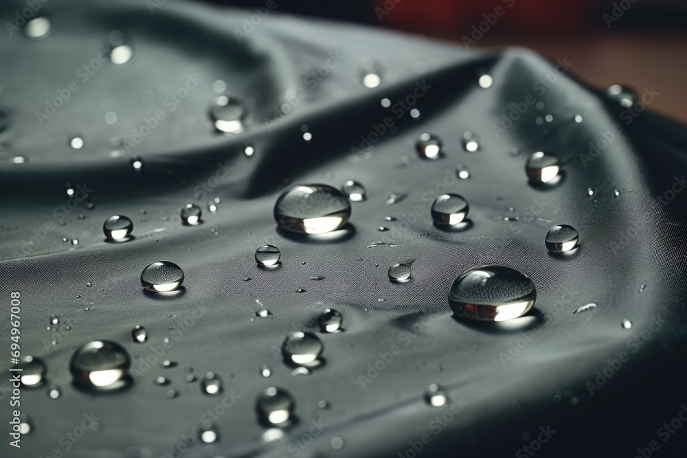 Black fabric with water-repellent impregnation Black fabric with water-repellent impregnation
