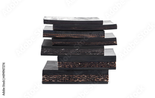 Heap of samples rubber conveyor belt