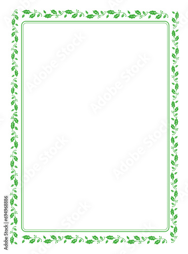 Green Floral frame with ornament border vector illustration	