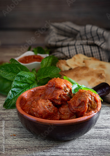 Neapolitan meatballs with meat sauce ragu