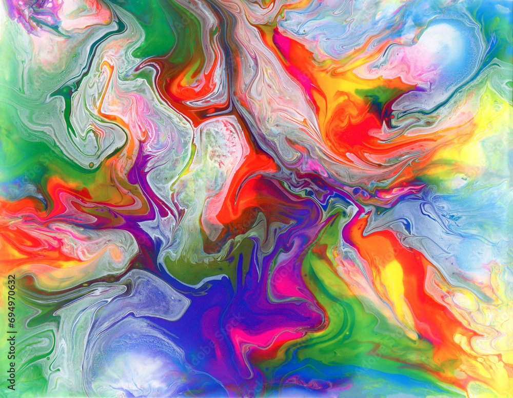 Color explosion. Acrylic painting with bright pink, blue, green and yellow colors. Colorful abstract psychedelic background. Hand made abstract artwork. Color explosion. Acrylic painting with bright pink, blue, green and yellow colors. Colorful abstract psychedelic background. Hand made abstract artwork.