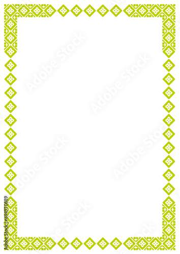 Green Vector frame with arabesques and orient elements, frame with ornament vector illustration	
