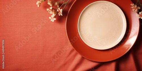 A plain plate against a checkered cloth  suggesting a home meal