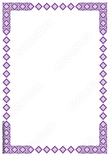Purple Vector frame with arabesques and orient elements, frame with ornament vector illustration	