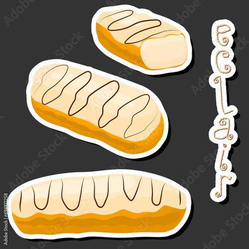 Illustration on theme fresh sweet tasty eclair of consisting various ingredients