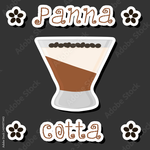 Illustration on theme fresh fruit tasty jelly panna cotta of various ingredients