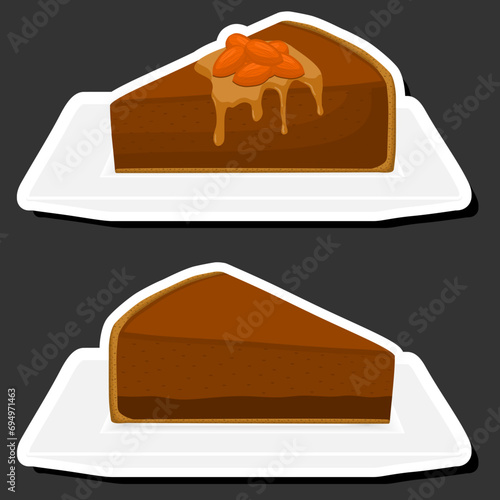 Illustration on theme fresh sweet tasty cheesecake of consisting various ingredients