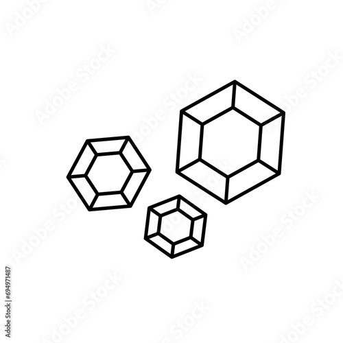 Diamonds. Icon, coloring page, black and white vector illustration.