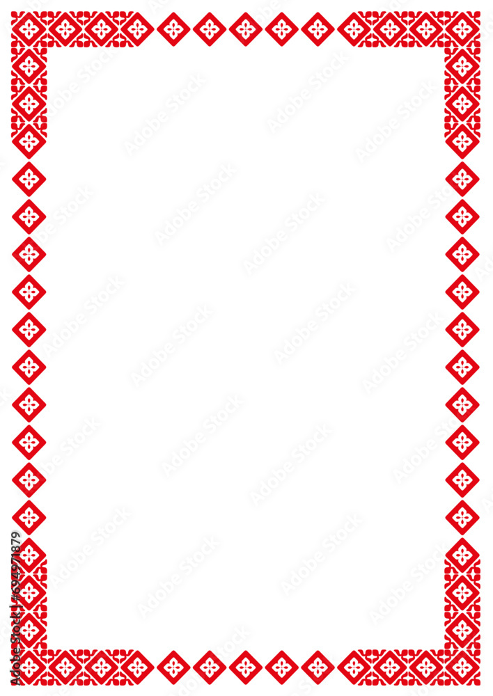 Red Oriental vector frame with arabesques and orient elements, frame with ornament vector illustration Red Oriental vector frame with arabesques and orient elements, frame with ornament vector illustration