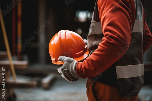 Man with protective gear. Work, protection, being ready image concept.