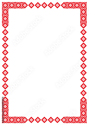 Red Oriental vector frame with arabesques and orient elements, frame with ornament vector illustration	