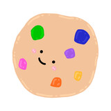 Cookie Mascot Character Kawaii Cartoon Cookie Rainbow Candy Chip Cartoon illustration Cute Dessert Cute Sweet Cookie Drawing Cartoon