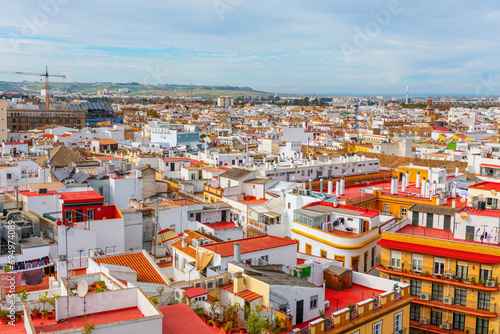 Panoramic view of Seville Andalusia, Spain photo