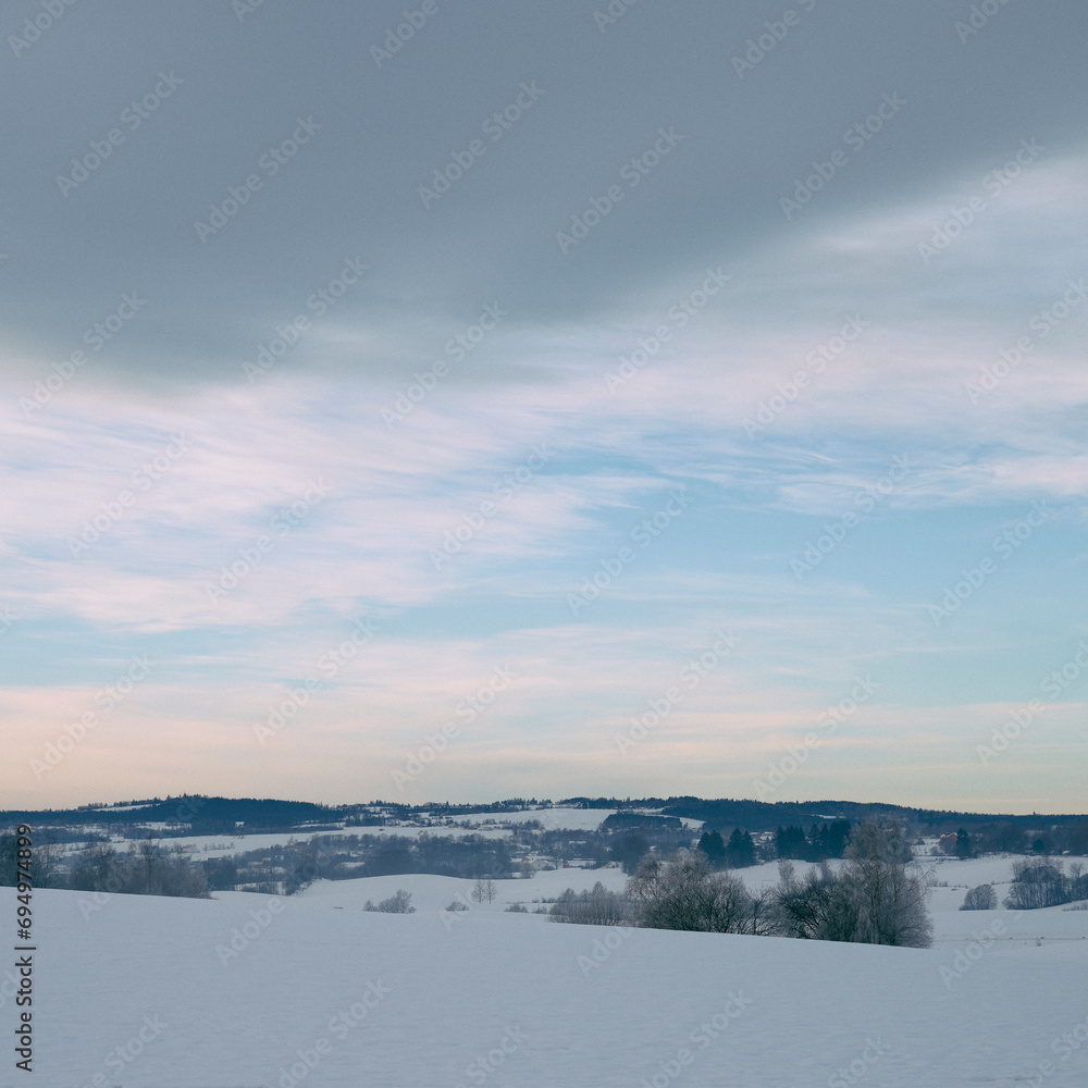 Winter of rural Toten, Norway.