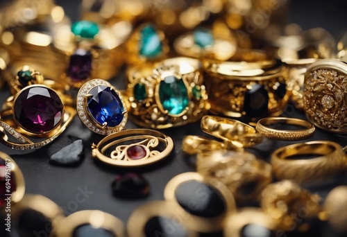 Variety of exquisite jewelry containing jewelry gold diamond gemstones