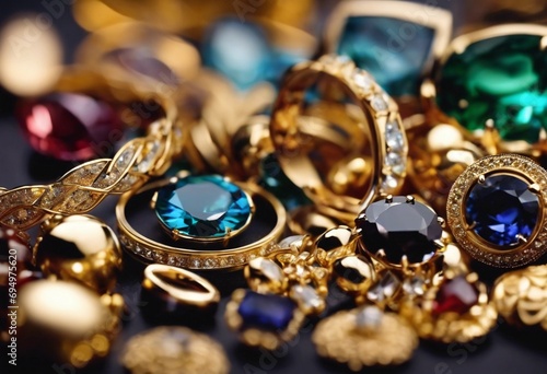 Variety of exquisite jewelry containing jewelry gold diamond gemstones