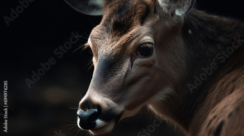 shot of the serene and gentle eyes of a majestic wild deer