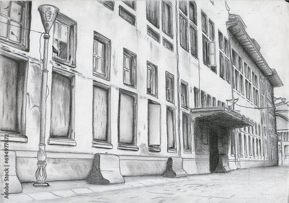 street in the old town Jakarta Kota Illustration