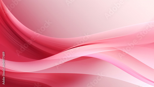 Abstract transparent pink waves design with smooth curves and soft shadows on clean modern background. Fluid gradient motion of dynamic lines on minimal backdrop