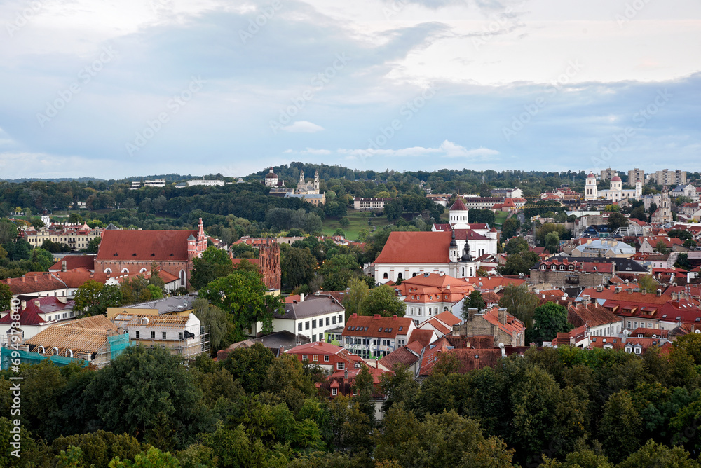 Aerial view of Vilnius old town, Lithuania