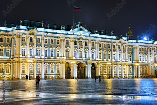 Winter Palace, house of the Hermitage Museum, iconic landmark in St. Petersburg, Russia photo