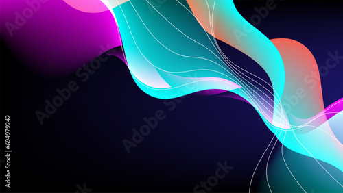 Abstract background signal communication. Wave flow twist vibrant color