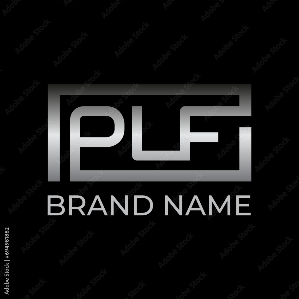 PLF initial letter alphabet logo design vector gradient
