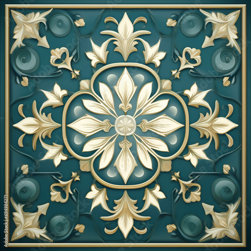Picture of floor tile pattern wall tiles Home decoration pattern or ceiling.