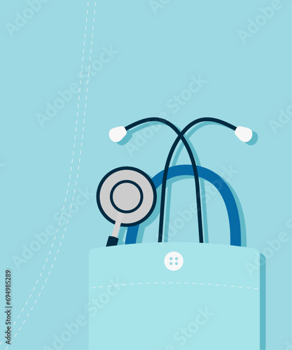 Medicine. Vector stethoscope.