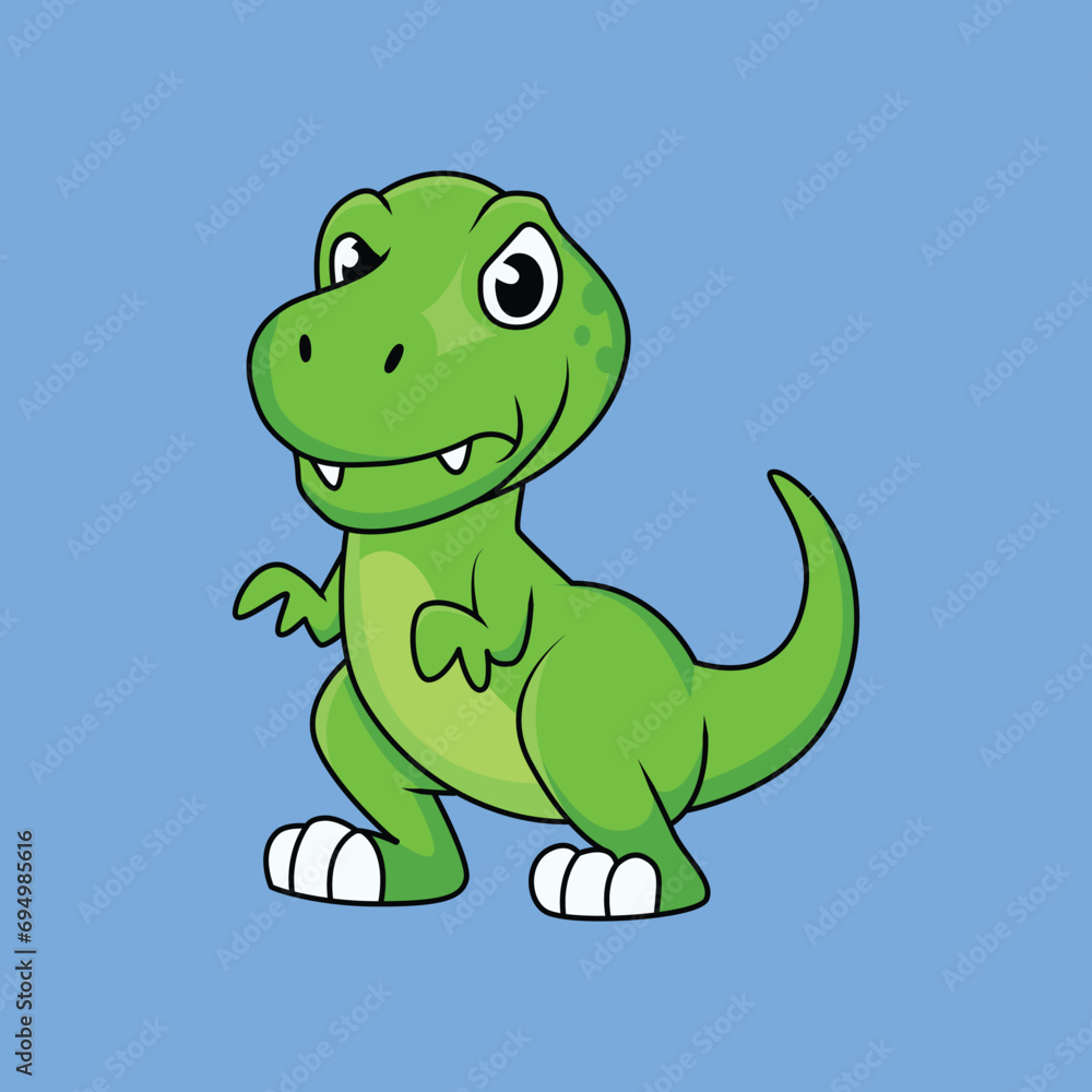 Cute angry dinosaur Cartoon Sticker vector Stock Illustration Cute angry dinosaur Cartoon Sticker vector Stock Illustration