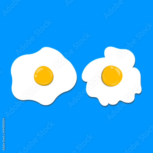 fried eggs on a white background