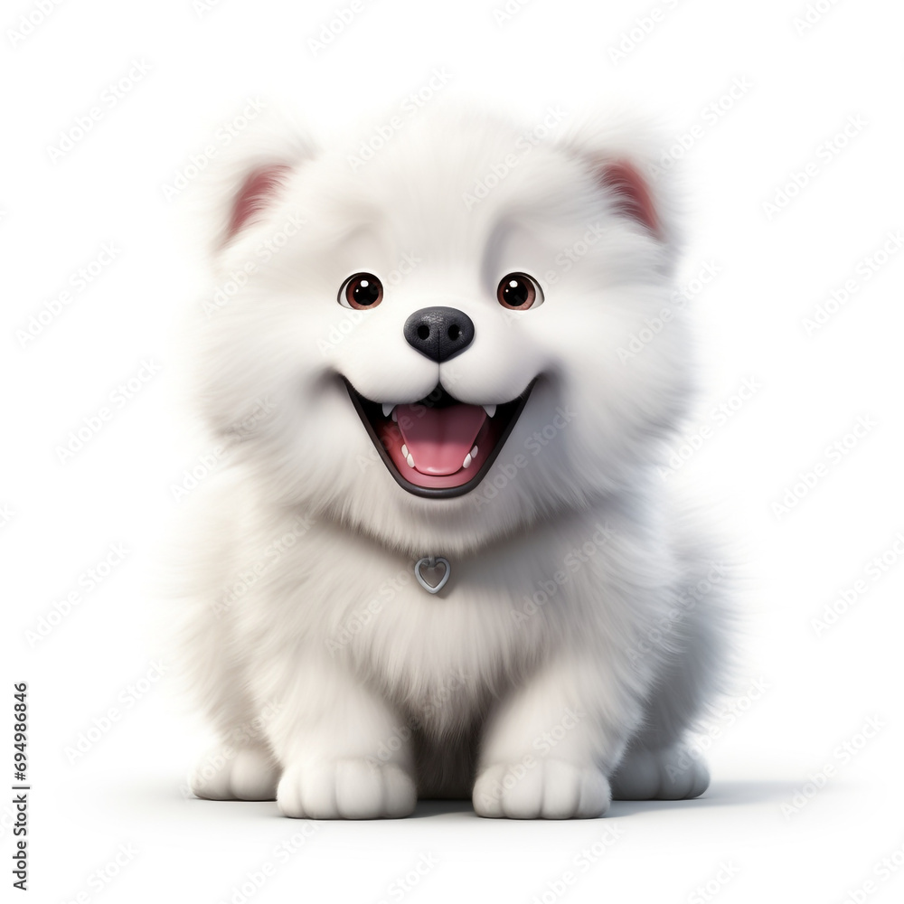 Dog chubby cute,cartoon,character design,illustration,3d,full body,on isolate white background created with Generative Ai Dog chubby cute,cartoon,character design,illustration,3d,full body,on isolate white background created with Generative Ai