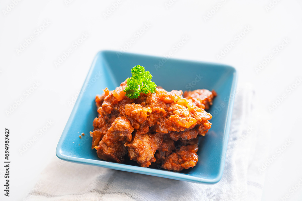 挽肉で作るチリソース 挽肉で作るチリソース