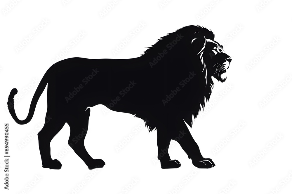 black silhouette of a lion