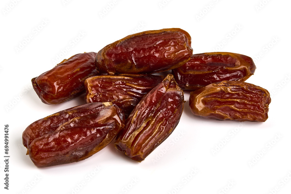 Dried dates, isolated on white background. Dried dates, isolated on white background.