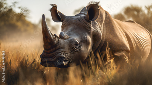 rhino in the wild photo