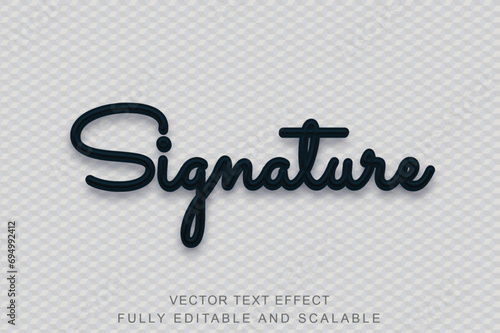 Signature 3d text effect