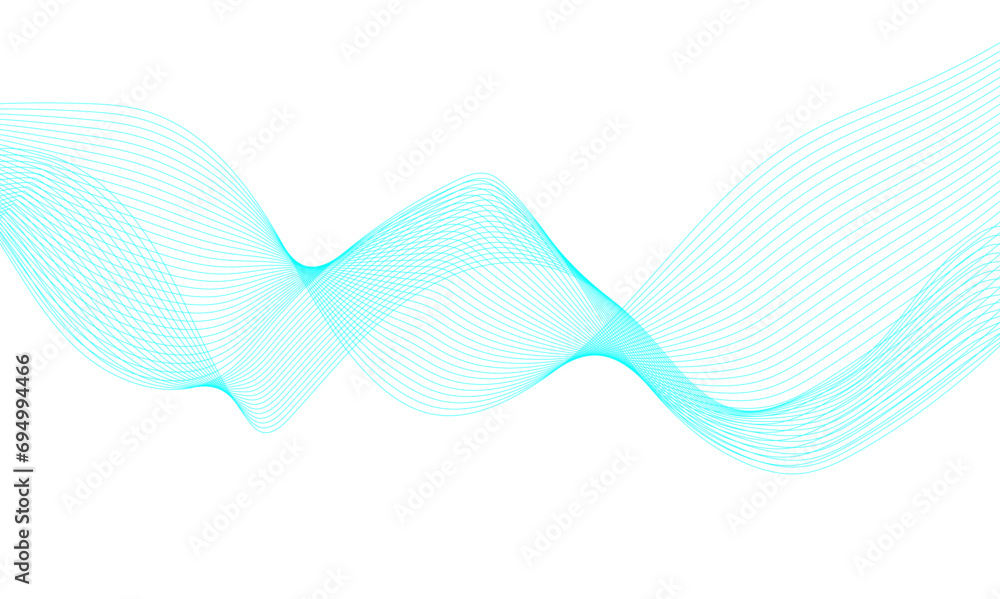 Abstract glowing wavy flowing dynamic smooth curve lines background. Digital future technology concept. Design for banner, flyer, cover, technology, science, data, brochure, magazine.
