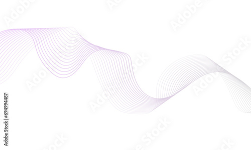 Wavy technology curve and blend lines on transparent background. 