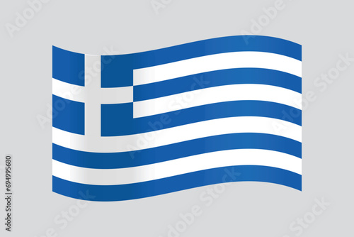 A detailed and accurate vector illustration of Greece colored flag