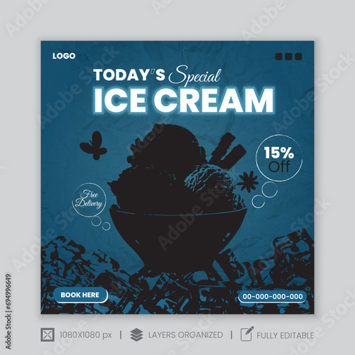 Ice-cream social media post design.