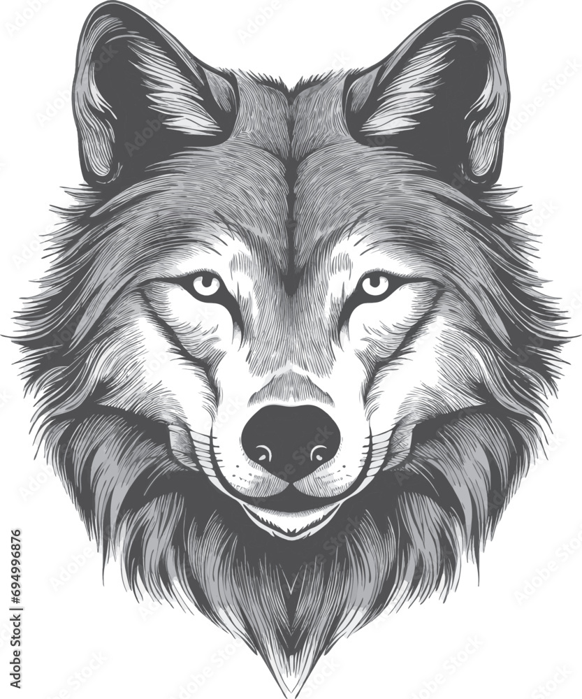 Head of a friendly wolf Head of a friendly wolf