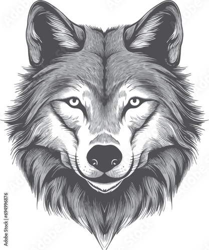 Head of a friendly wolf