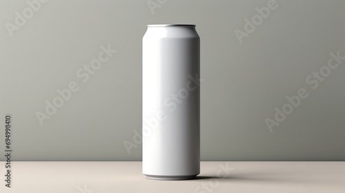 Maqueta de una lata con espacio para texto. Generado por IA. photo