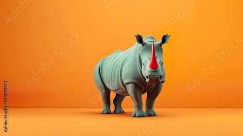 Concepto de rinoceronte en 3d. Generado por la.  photo