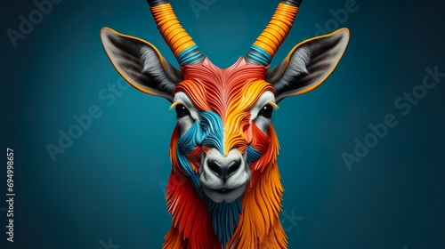 Concepto de un ciervo en 3d colorido. Generado por la.  photo